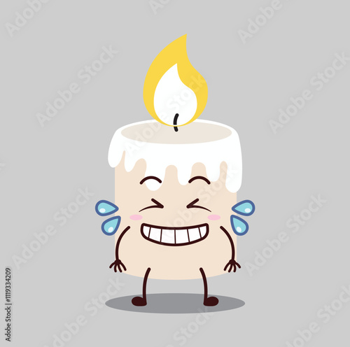 cute pleased expression of candle cartoon character
