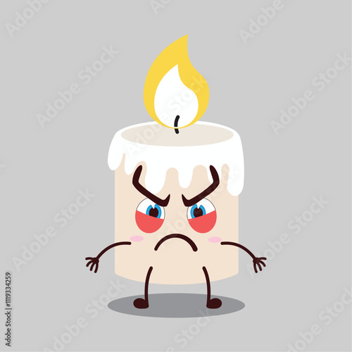 cute provoked expression of candle cartoon character
