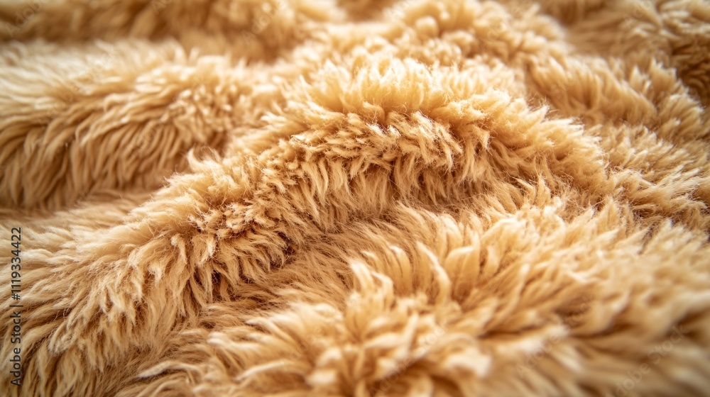 Close-up of soft, fluffy, light brown textile fabric with a textured surface. Generative ai Close-up of soft, fluffy, light brown textile fabric with a textured surface. Generative ai