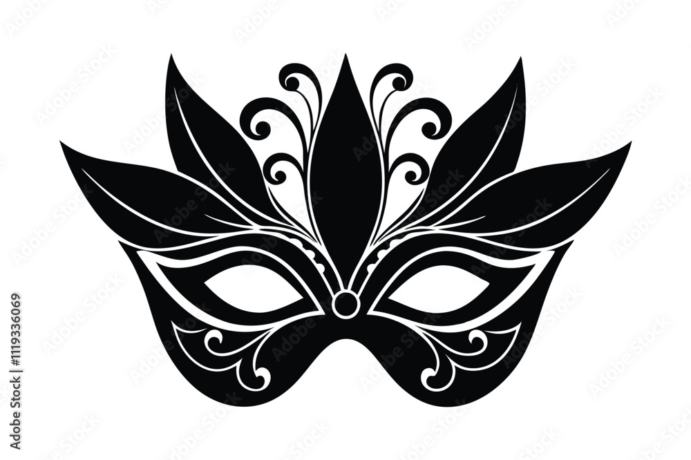 Mardi Gras Mask vector style silhouette Mardi Gras Mask vector style silhouette