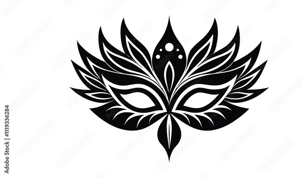 Mardi Gras Mask vector style silhouette Mardi Gras Mask vector style silhouette