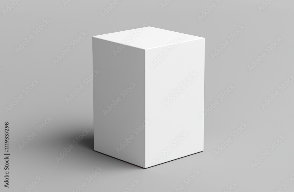 3D-rendered white vertical box mockup, isolated for design and branding use. 3D-rendered white vertical box mockup, isolated for design and branding use.