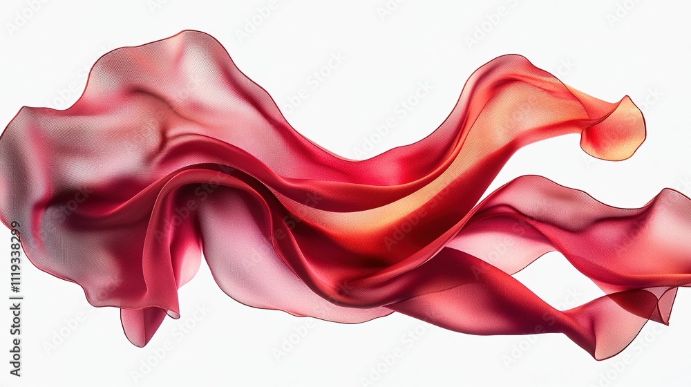 Smooth red silk fabric arranged in elegant waves, capturing its texture and shimmer. Smooth red silk fabric arranged in elegant waves, capturing its texture and shimmer.
