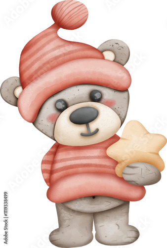 Cute bear animal with costume