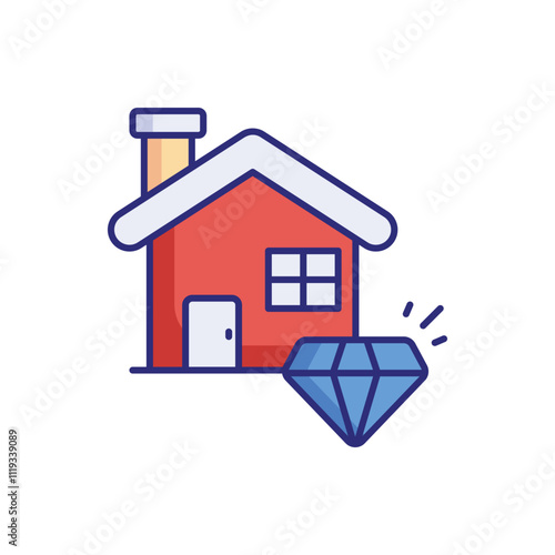 Precious House vector icon