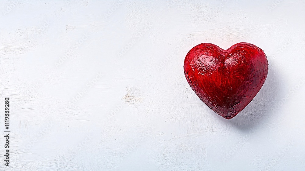 Red heart on white background. Generative ai Red heart on white background. Generative ai
