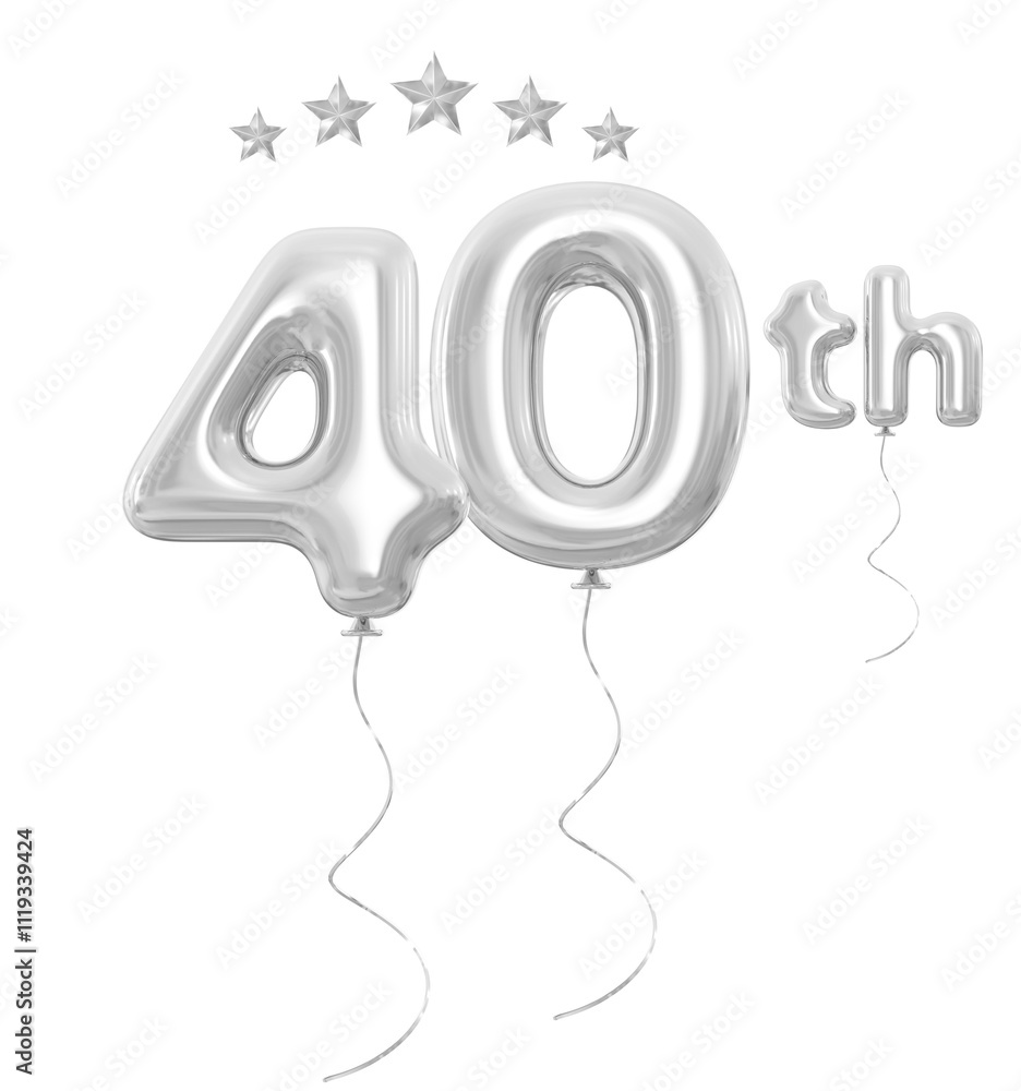 40 Anniversary Silver Balloon 40 Anniversary Silver Balloon