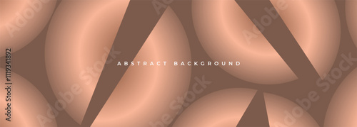 Trendy color mocha mousse on abstract modern background with circles and circular shapes. Color of the year 2025.