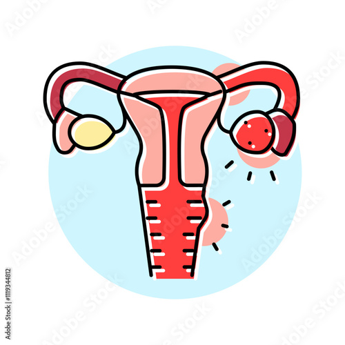 pelvic inflammatory woman disease color icon vector. pelvic inflammatory woman disease sign. isolated symbol illustration