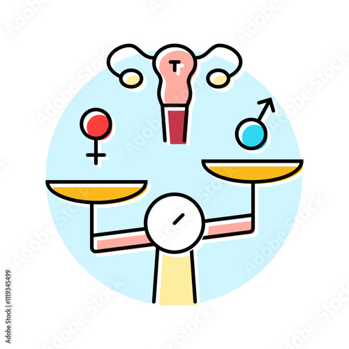 hormonal imbalance woman disease color icon vector. hormonal imbalance woman disease sign. isolated symbol illustration