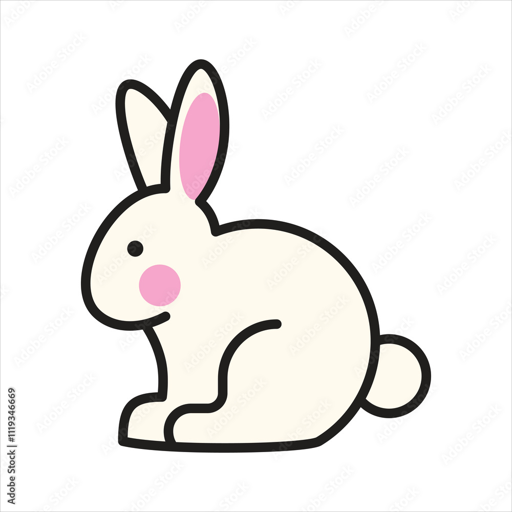 Fototapeta premium Funny rabbit bunny vector logo design