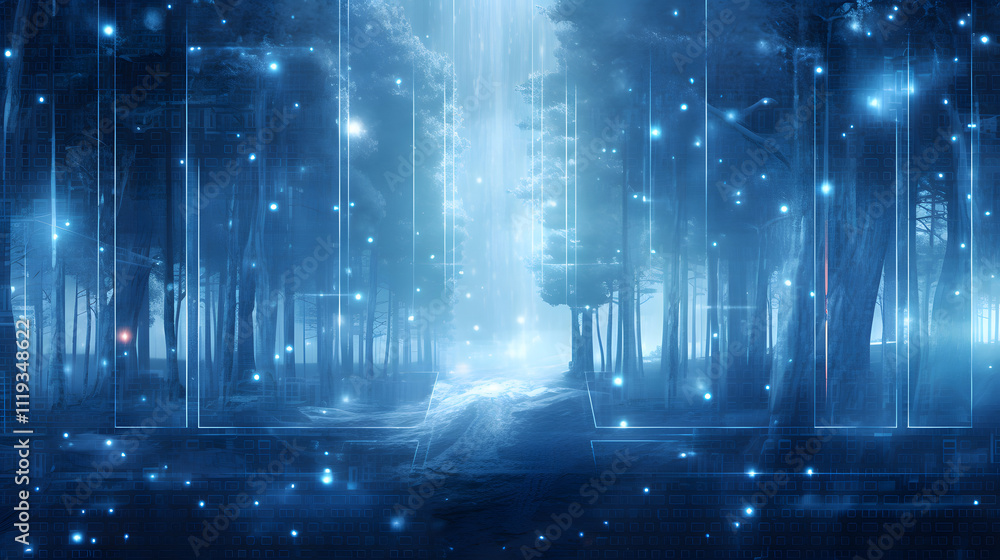 Cyber winter background, copy space for text Cyber winter background, copy space for text