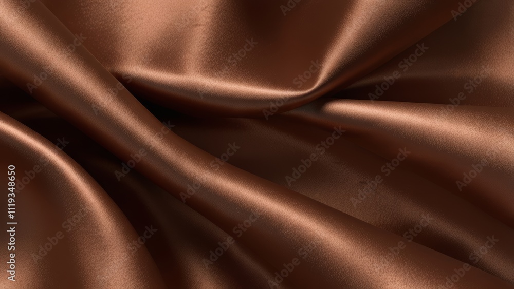 Fototapeta premium Glossy copper fabric background with a shimmering, reflective surface
