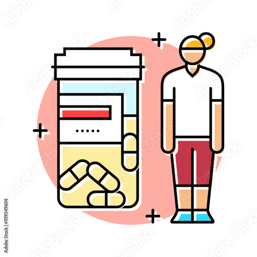 hormone replacement therapy color icon vector. hormone replacement therapy sign. isolated symbol illustration