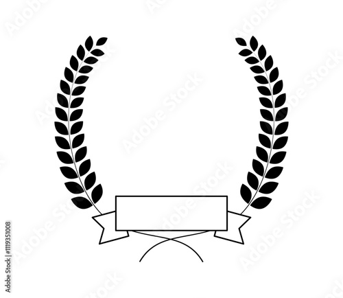 Wallpaper Mural リボンのついた月桂冠のフレーム　ベクター
 Torontodigital.ca