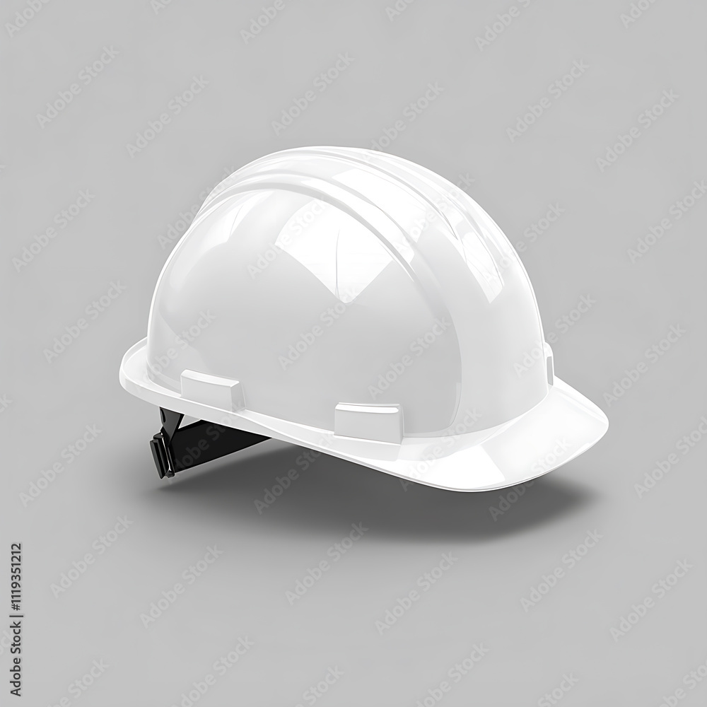 A Close-Up View of a Pristine White Hard Hat, Safety Gear for Construction and Industrial Workers, Essential Equipment for Workplace Protection A Close-Up View of a Pristine White Hard Hat, Safety Gear for Construction and Industrial Workers, Essential Equipment for Workplace Protection