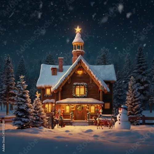 Wallpaper Mural Christmas tree in the city Torontodigital.ca