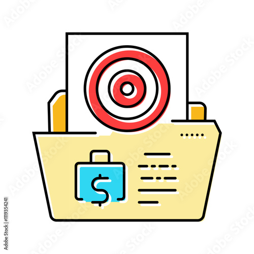 goals budget planning color icon vector. goals budget planning sign. isolated symbol illustration