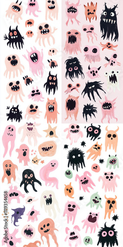 Cute monsters set