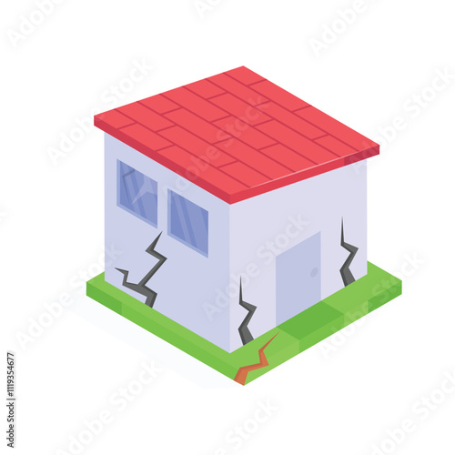 A damaged house symbolizing protection against earthquakes