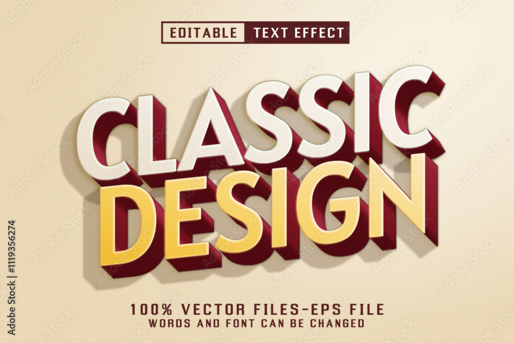 Classic Design 3d Text - Editable Text Effect Classic Design 3d Text - Editable Text Effect