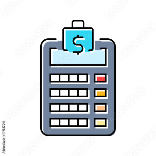 calculator budget planning color icon vector. calculator budget planning sign. isolated symbol illustration