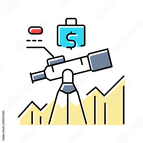 financial forecast budget planning color icon vector. financial forecast budget planning sign. isolated symbol illustration