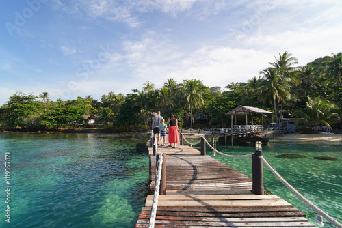 family outing in Koh Kood island, Thailand photo