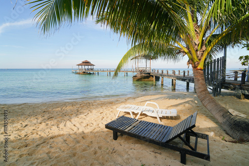 empty Ao Noi beach in Ko Kood island, Thailand  photo