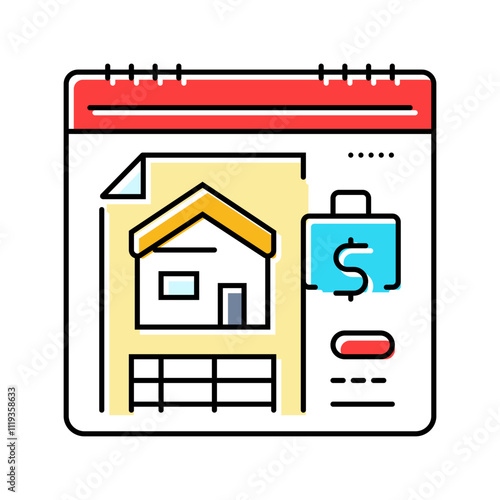 mortgage payment budget planning color icon vector. mortgage payment budget planning sign. isolated symbol illustration