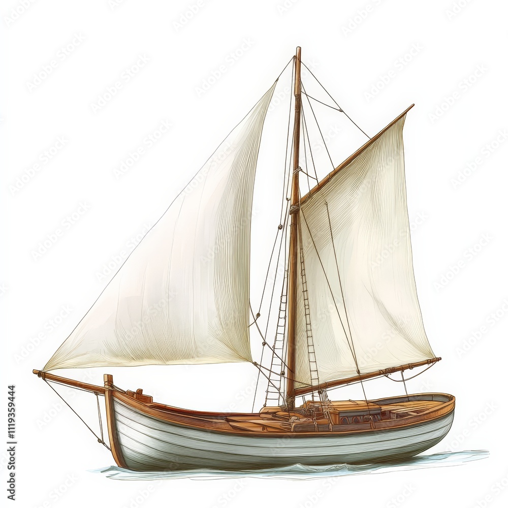 Obraz premium ship, boat, sail, sailboat, sea, pirate, old, vector, sailing, vessel, nautical, mast, galleon, travel, ocean, wind, water, illustration, model, marine, transportation, vintage, flag, toy, sketch