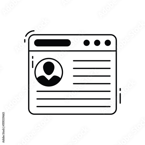 Online resume vector icon