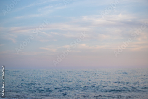 Sky background with clouds. White clouds against a blue sky.