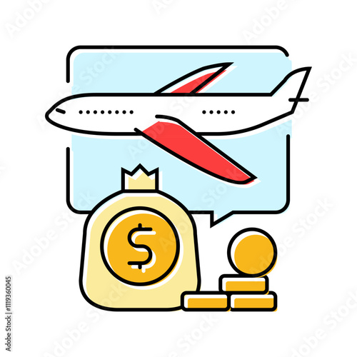 travel budget planning color icon vector. travel budget planning sign. isolated symbol illustration