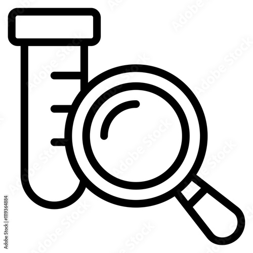 Research icon outline vector illustration