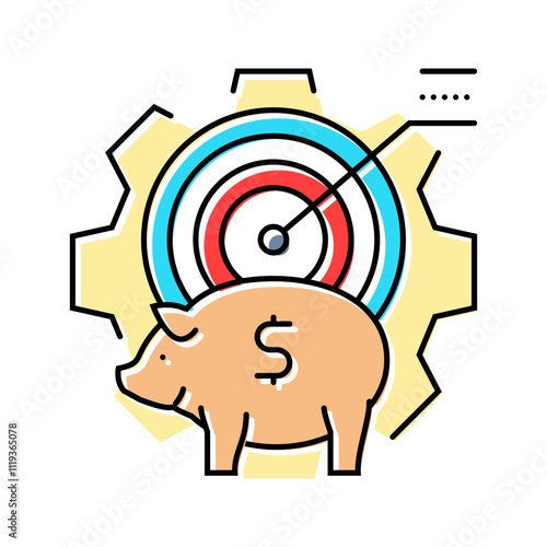 savings goals budget planning color icon vector. savings goals budget planning sign. isolated symbol illustration