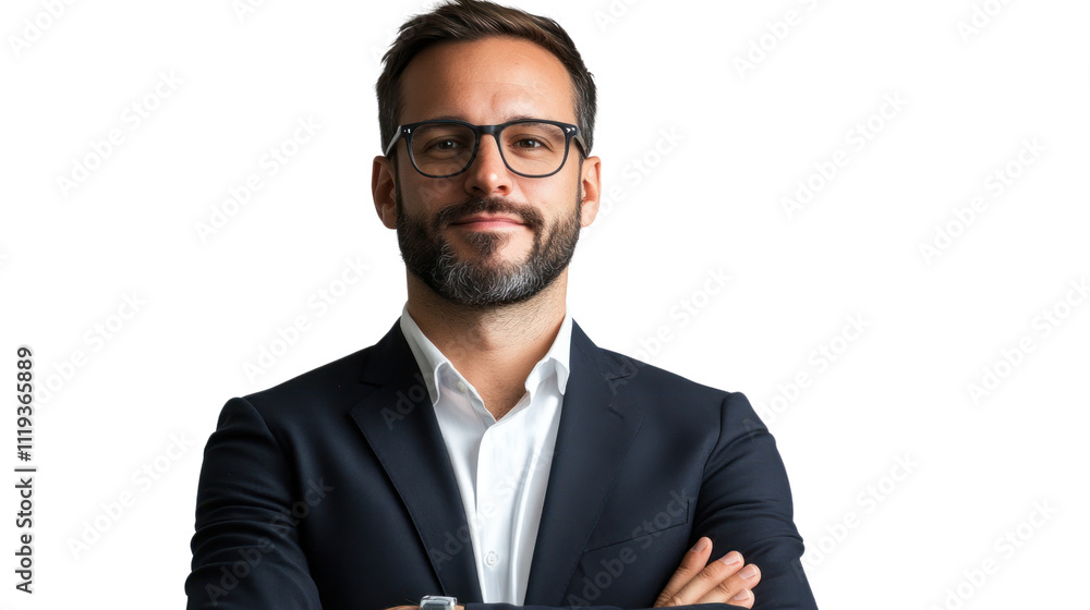 Confident Professional: A portrait of a successful businessman with a warm smile, confident gaze, and arms crossed, exuding charisma and experience. Confident Professional: A portrait of a successful businessman with a warm smile, confident gaze, and arms crossed, exuding charisma and experience.