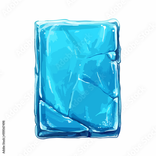 Blue Ice Rectangular Board Shaped Element for Designers