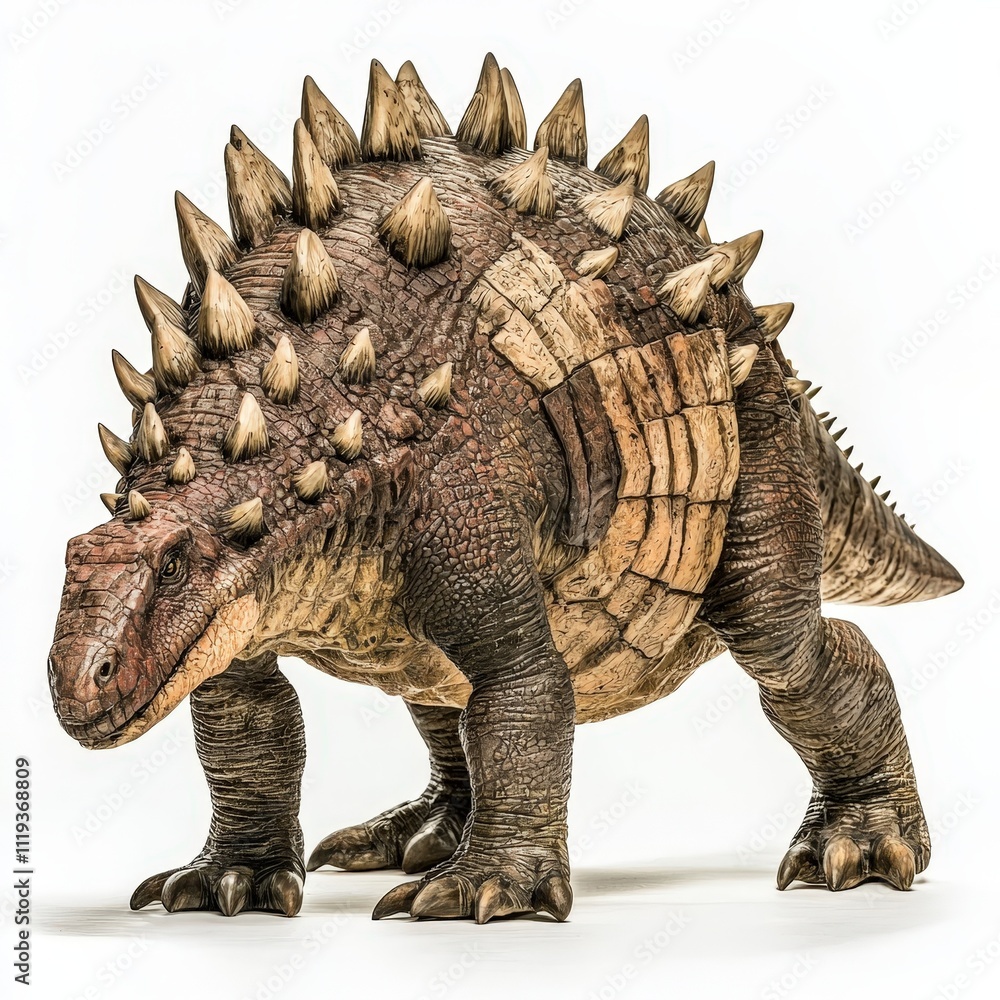 Obraz premium Alocodon dinosaur, triassic period, mesozoic era, cretaceous period, jurassic period, isolated on white background