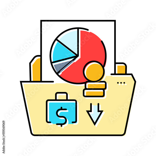 expense reports budget planning color icon vector. expense reports budget planning sign. isolated symbol illustration
