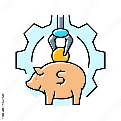 automatic savings budget planning color icon vector. automatic savings budget planning sign. isolated symbol illustration