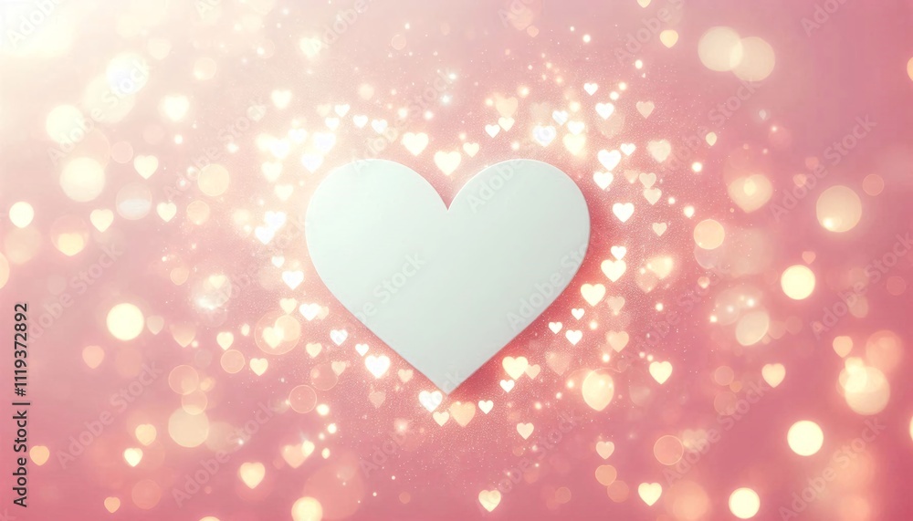 Bright white heart shape bokeh on soft pink background, love, background, shape, romance Bright white heart shape bokeh on soft pink background, love, background, shape, romance