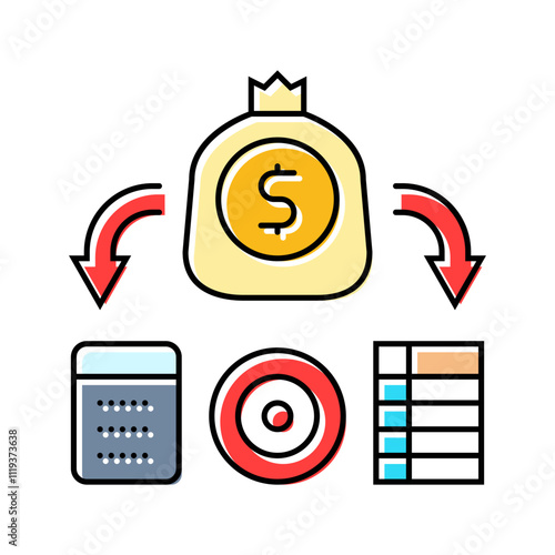 vacation savings budget planning color icon vector. vacation savings budget planning sign. isolated symbol illustration