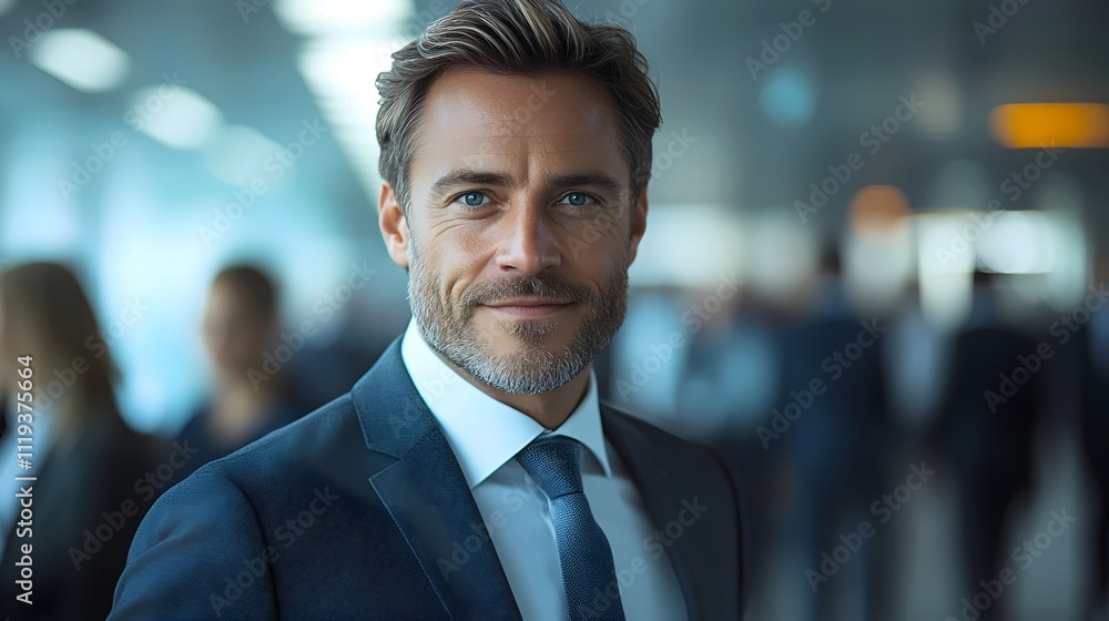 A man in a suit and tie is smiling for the camera A man in a suit and tie is smiling for the camera