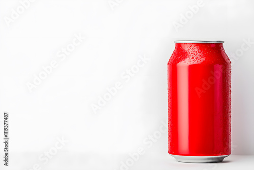 Bright aluminum can mockup isolated on white background