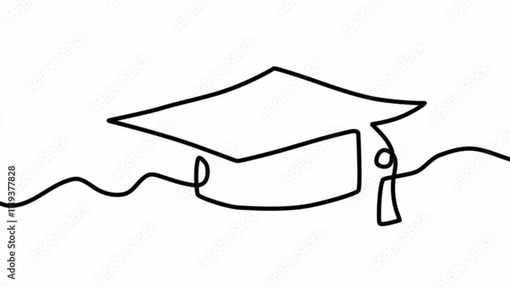 Self drawing simple animation of continuous one line drawing of ...