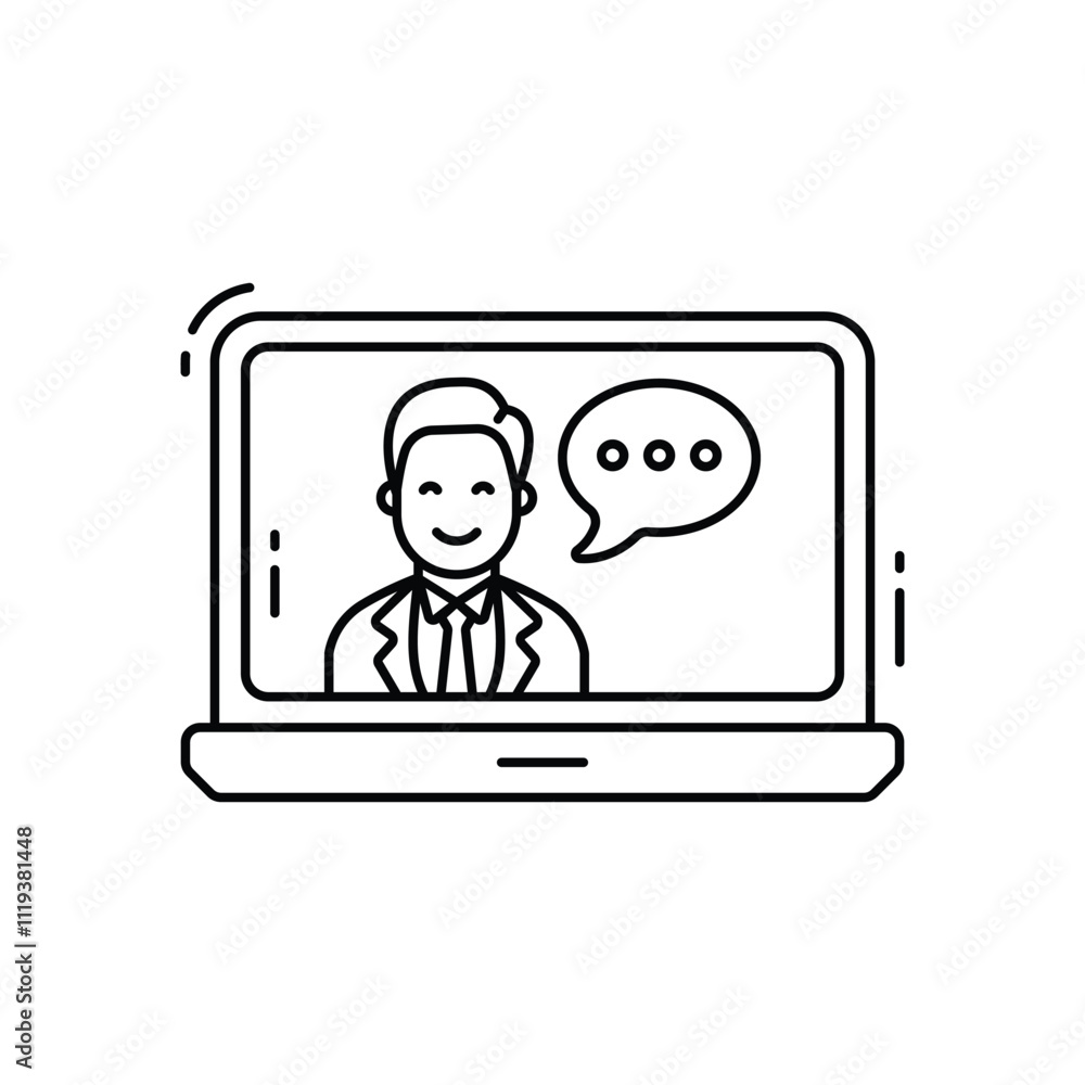 Online interview vector icon