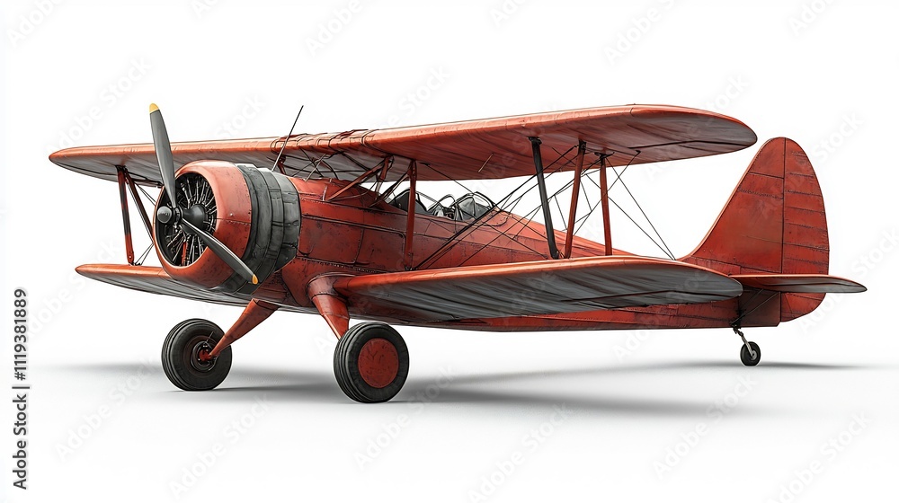 Isolated biplane white background Isolated biplane white background