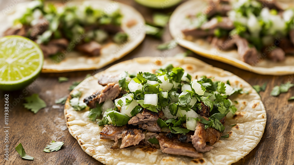 grilled meat in taco with asparagus and vegetables street food grilled meat in taco with asparagus and vegetables street food