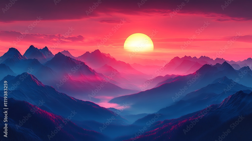 sunset in mountains sunset in mountains